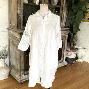 PURE COLLECTION WHITE LINEN DRESS PLUS 18 NEW NO TAGS